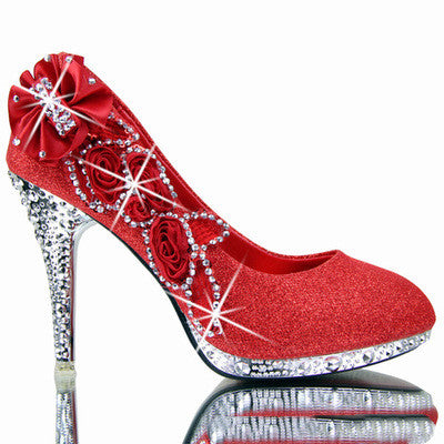 Wedding shoes red high heels