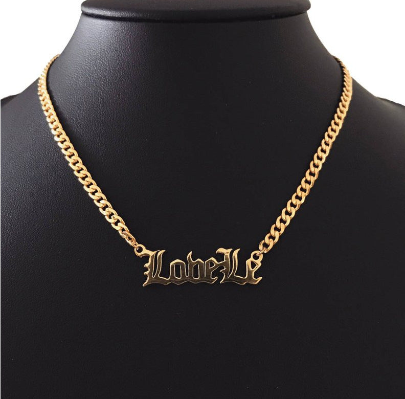 Name necklace ladies Hip hop necklace