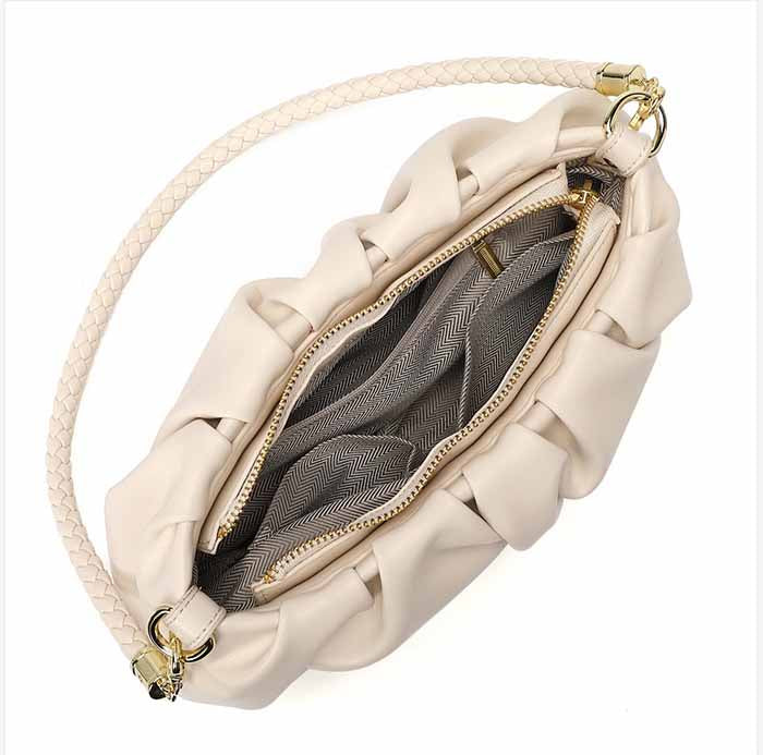 Fashion Design Crossbody Woman's Shoulder Bags Folded Cloud Portable Simple Style Solid Bag Female High Quality Leather Handbag