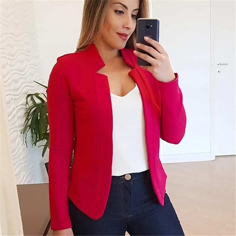 Women's solid color casual business Blazer Jacket