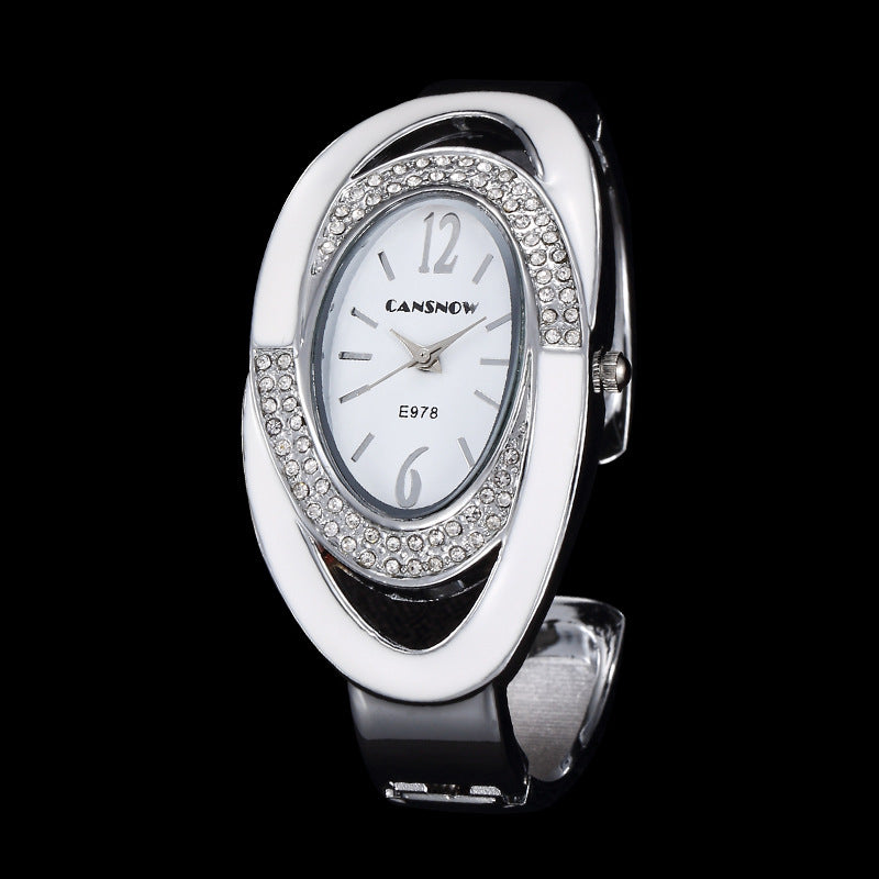 Diamond Oval Bracelet Women's Quartz Business Watch Women