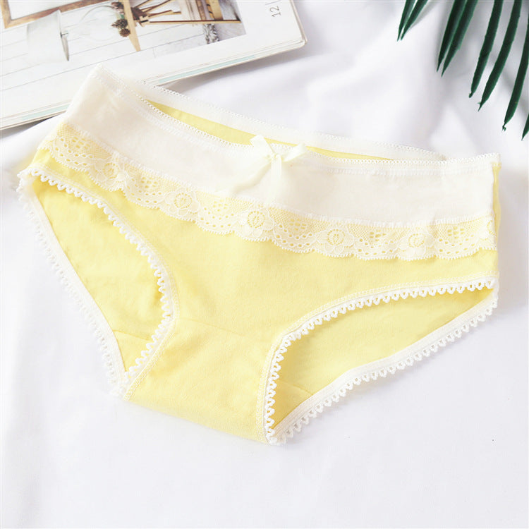 Candy Color Cotton Ladies Cute Bow Panties