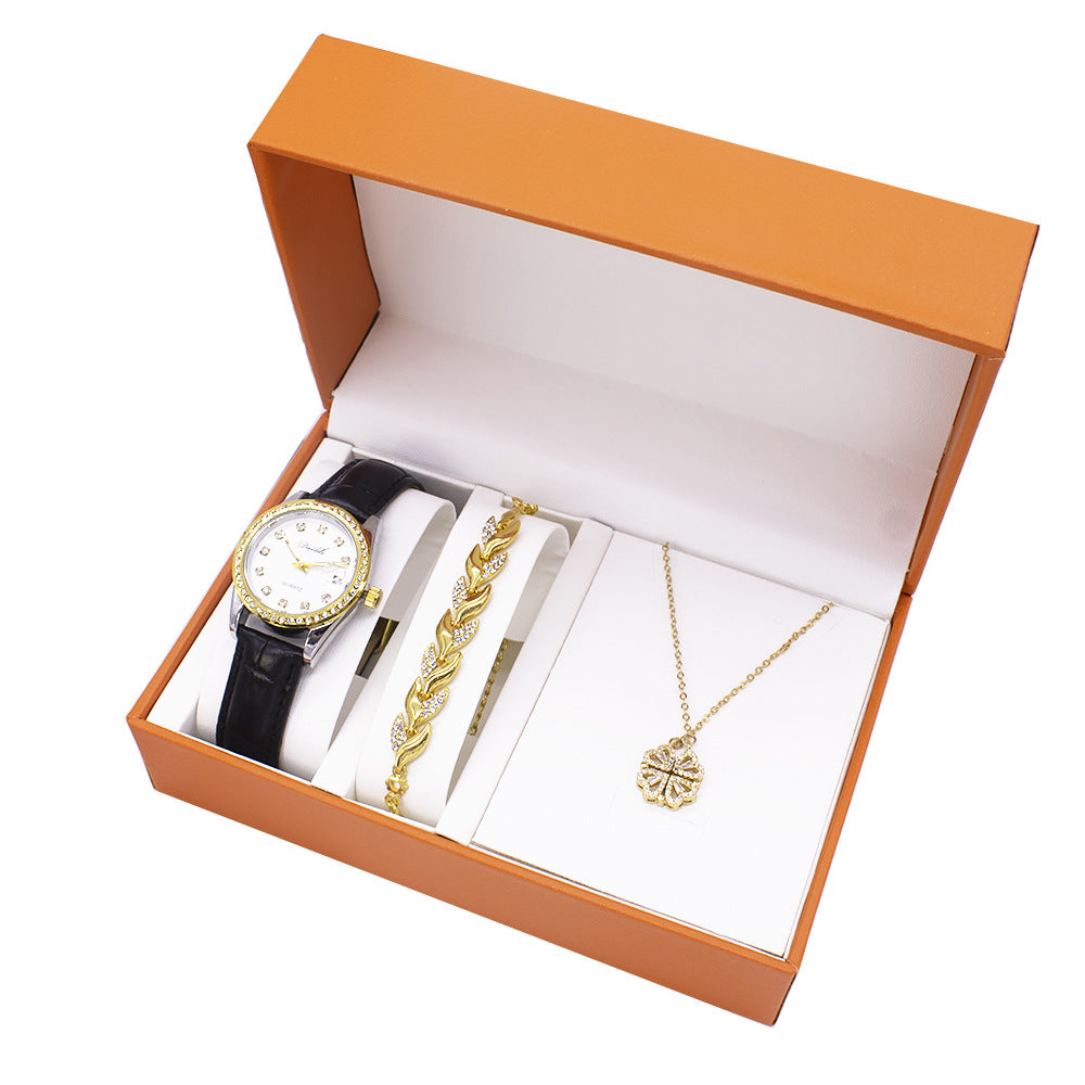 Watch Women New Gift Set Necklace Bracelet Three-piece Set