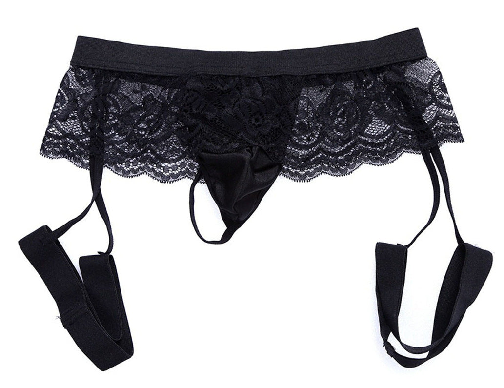 Erotic Underwear Men's Lace Three-point Panties