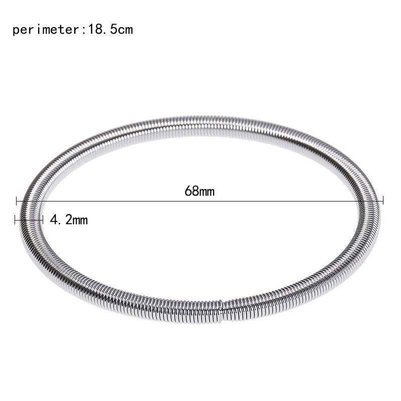 4.2mm Carbon Steel Spring Coil Bracelet For Women