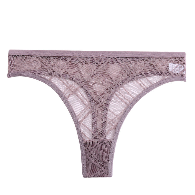 Lace Thong Women's Panties Briefs High Slit Cutout