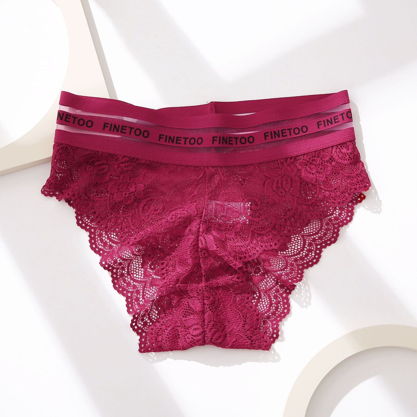 Ladies Lace High Waist Letter Belt Panties