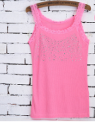 Lace Edge Starry Hot Drilling Tank Top Small Slip Top