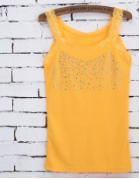 Lace Edge Starry Hot Drilling Tank Top Small Slip Top